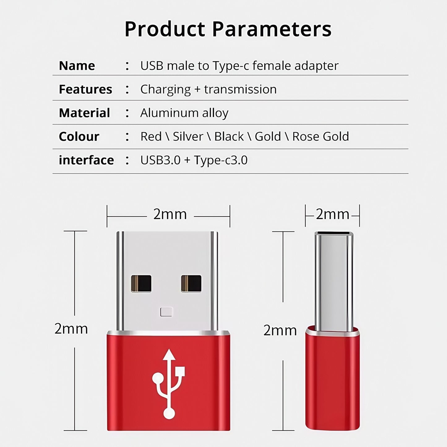 Male USB a to USB C Adapter, Fast Charger OTG Convertor for Iphone 16 15 Samsung