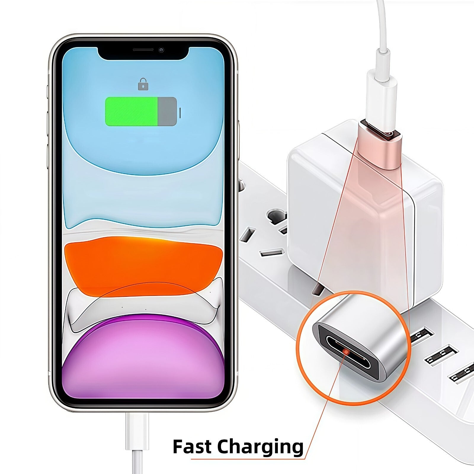 Male USB a to USB C Adapter, Fast Charger OTG Convertor for Iphone 16 15 Samsung