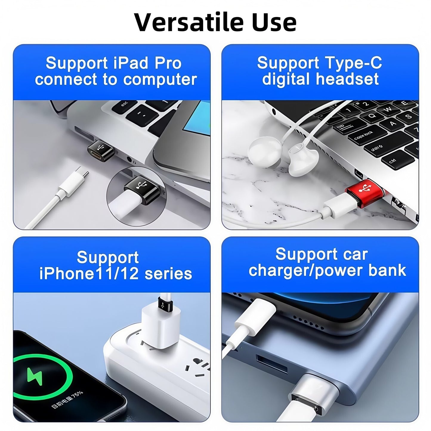 Male USB a to USB C Adapter, Fast Charger OTG Convertor for Iphone 16 15 Samsung